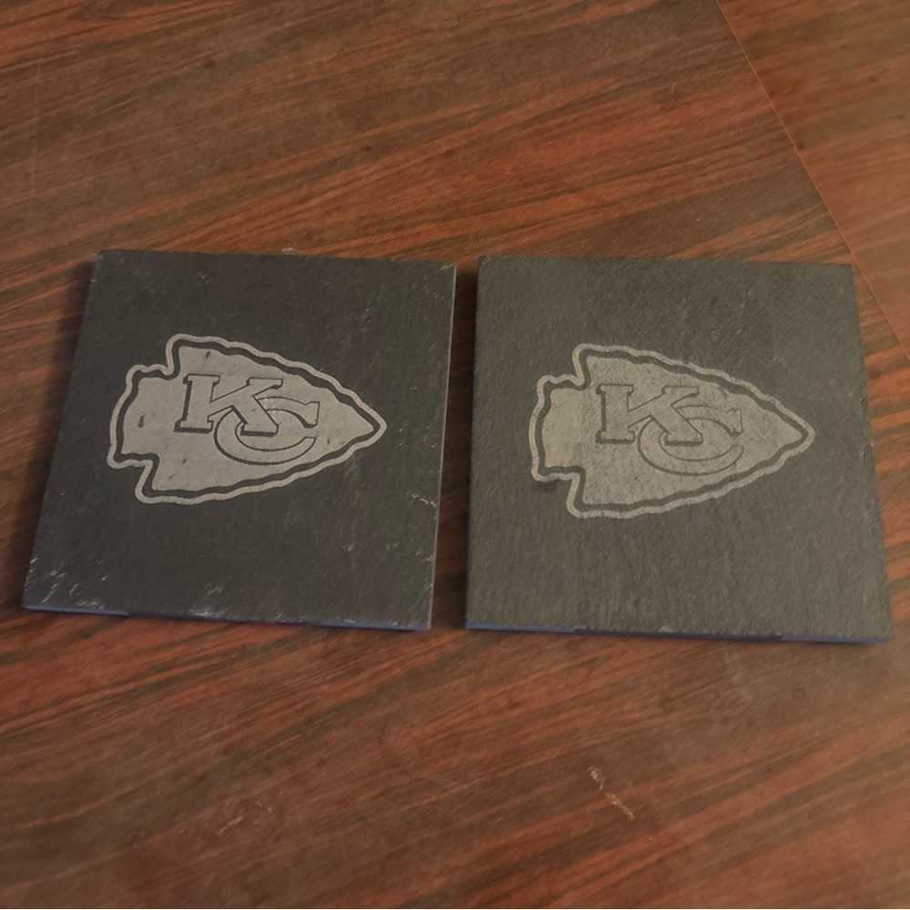 NFL Slate Coasters with Kansas City Chiefs Arrowhead Logo